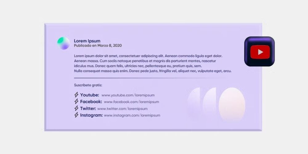 Plantilla de descripción de YouTube