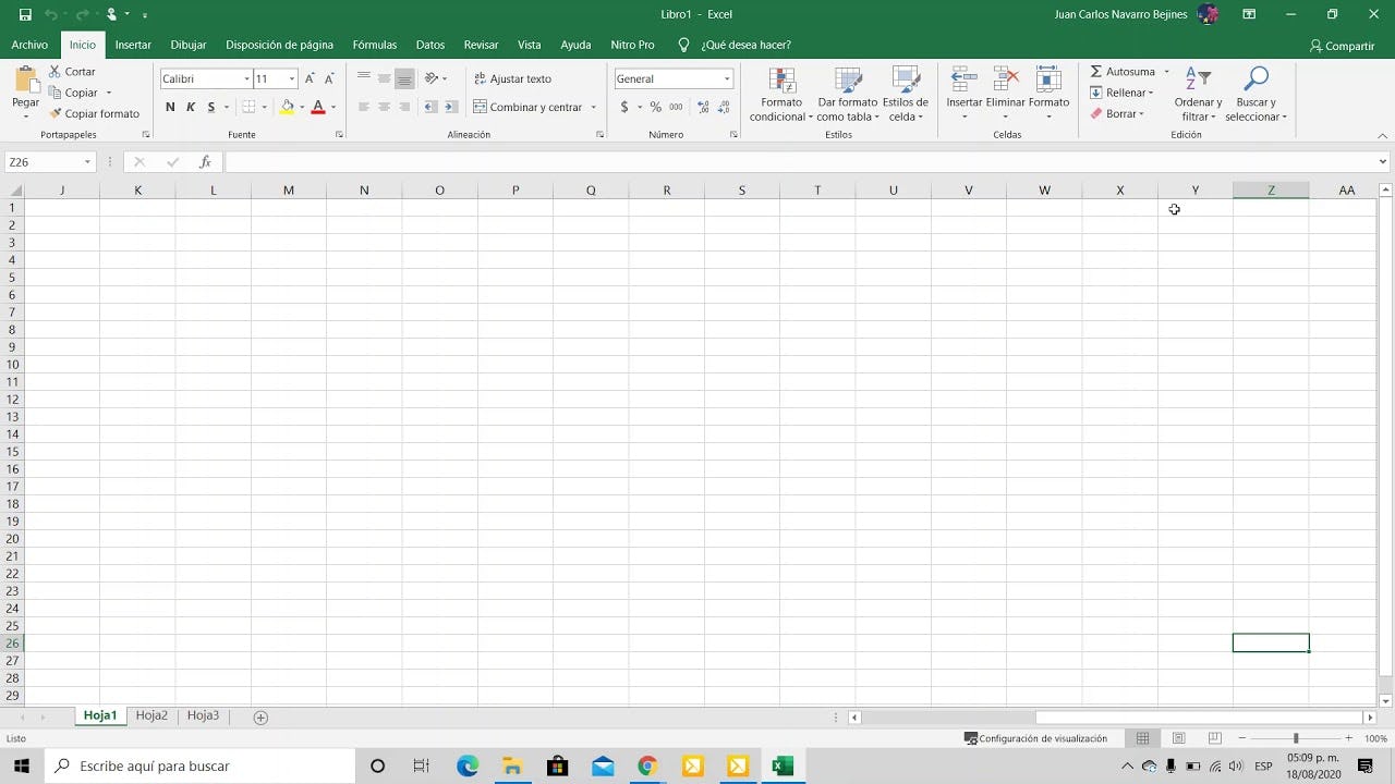 Interfaz excel 2019