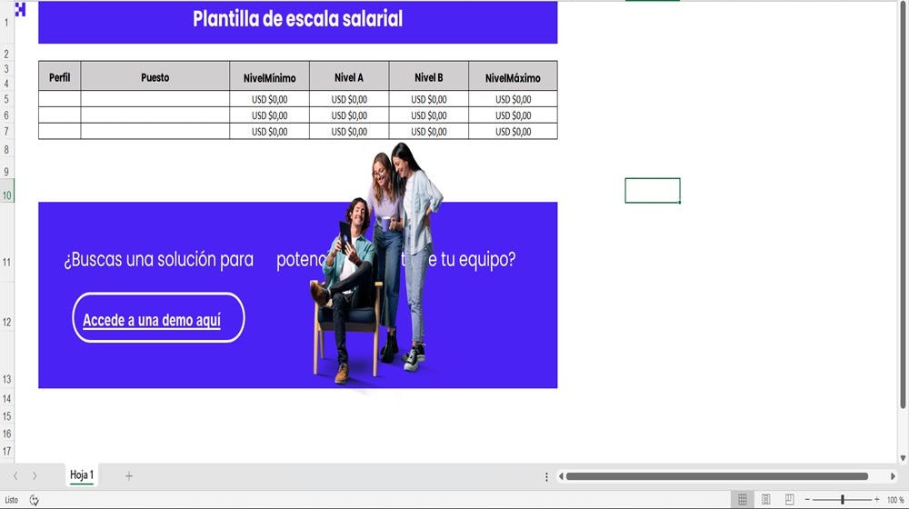 plantilla de escala salarial