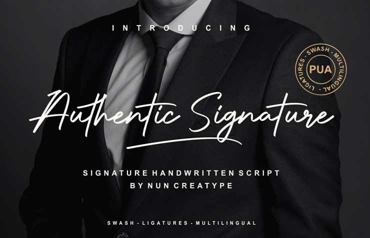 Authentic Signature tipografía para firmas de logotipos 