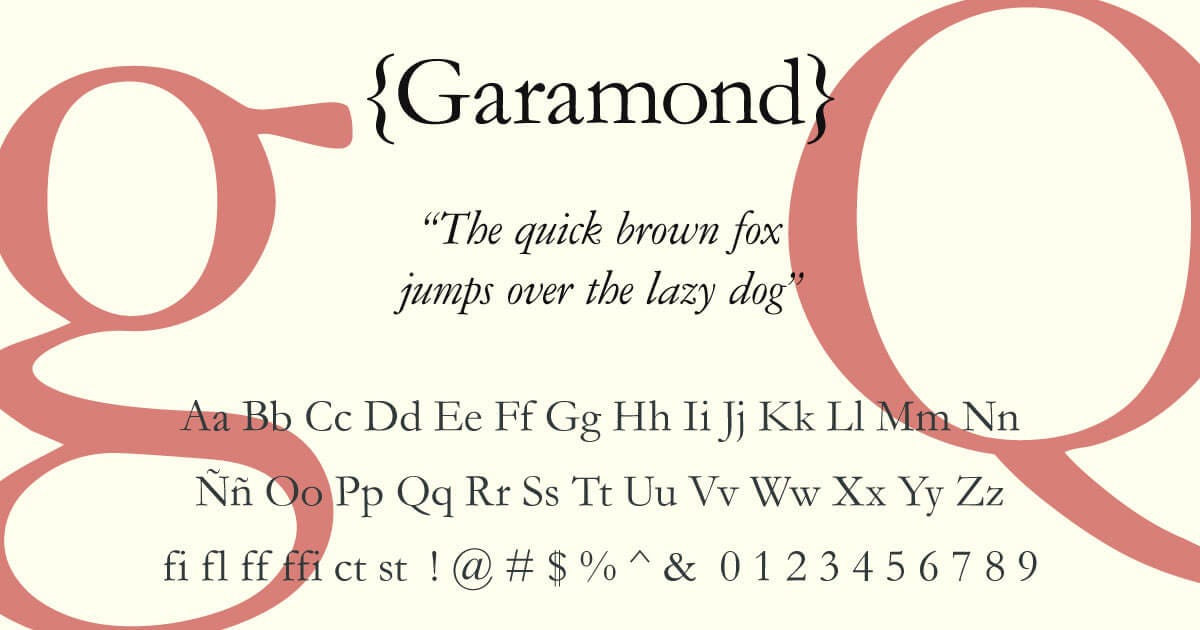Tipografía Garamond