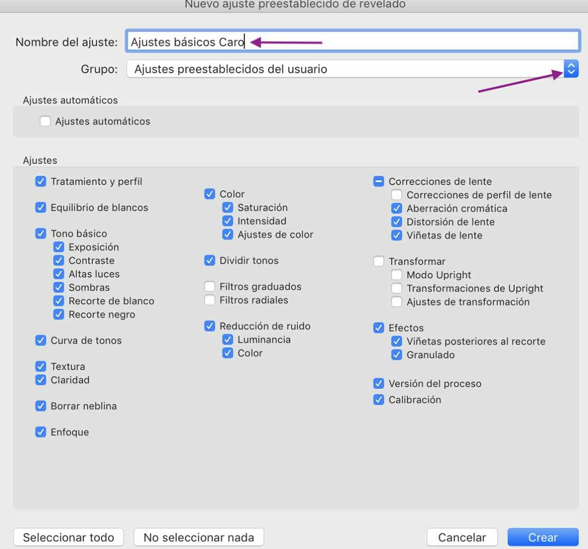 ¿Cómo hacer presets en Lightroom?