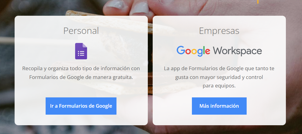 pantallazo formularios de Google