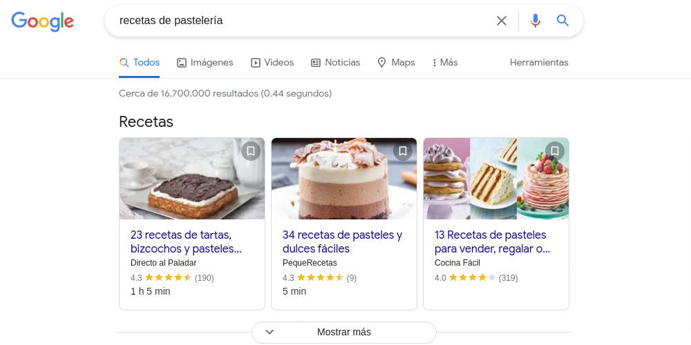 Rich snippets de receta