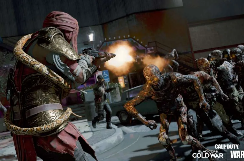 operadores de call of duty warzone en combate contra zombis