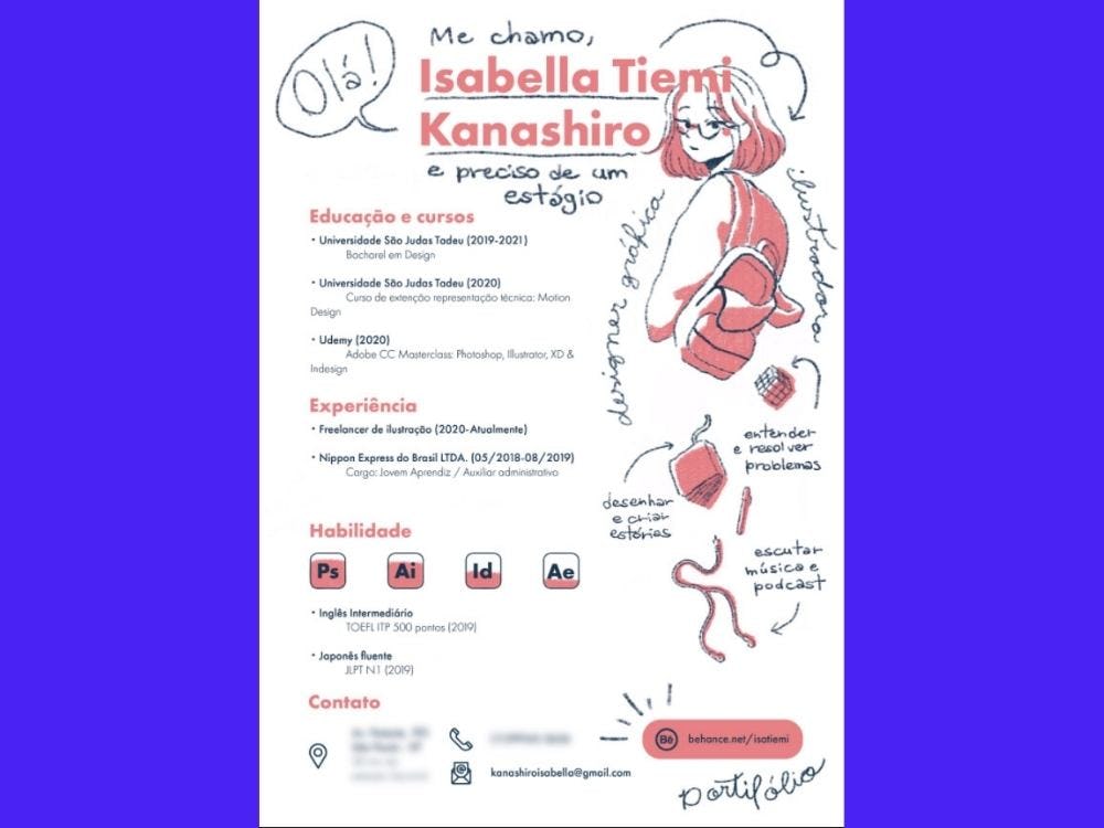 CV creativo de Isabella Kanashiro