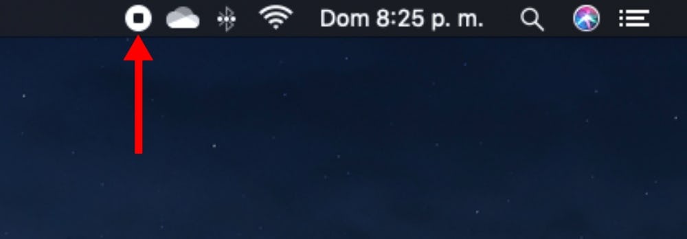 detener grabación de pantalla en Mac
