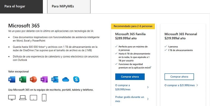 Precio de PowerPoint