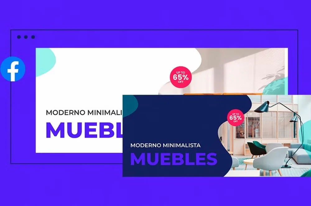 Diseño de la plantilla minimalista para Facebook.