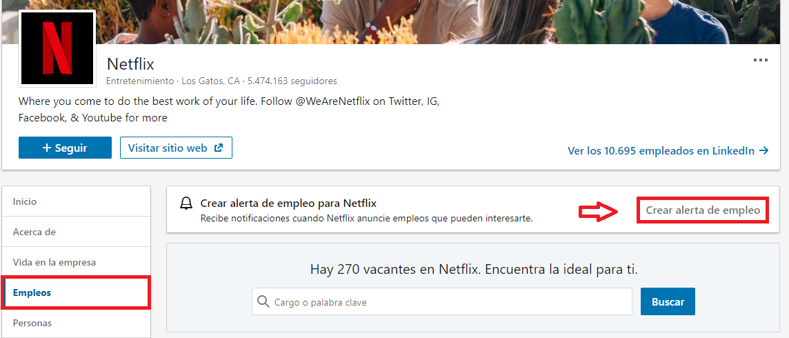 cómo crear alertas de empleo en LinkedIn