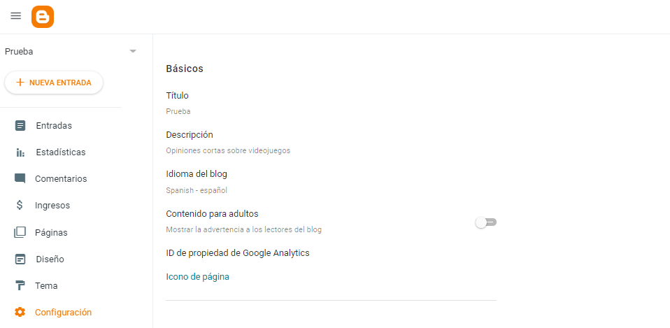 partes de un blog en blogger