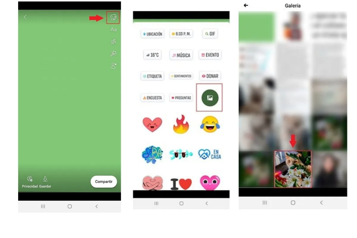 insertar imagen desde sticker