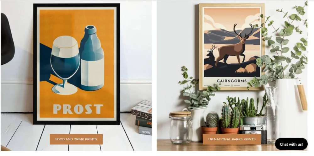 tienda de prints hecha en shopify