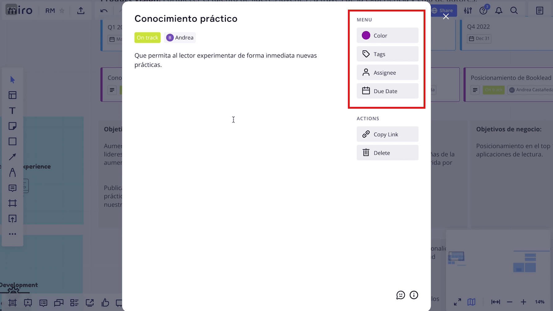 configuraciones en Miro