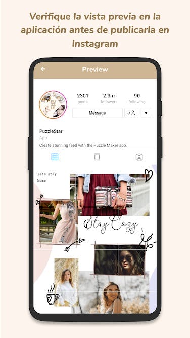 móvil con aplicación puzzlestar