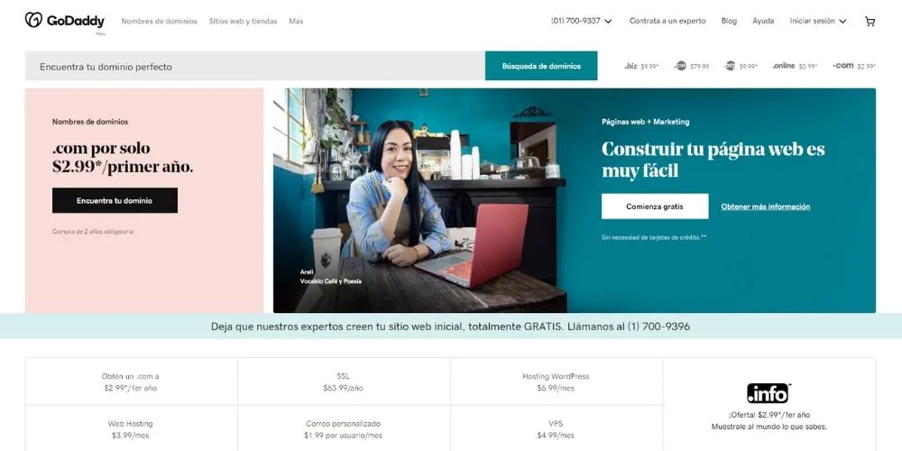 dominio barato en GoDaddy