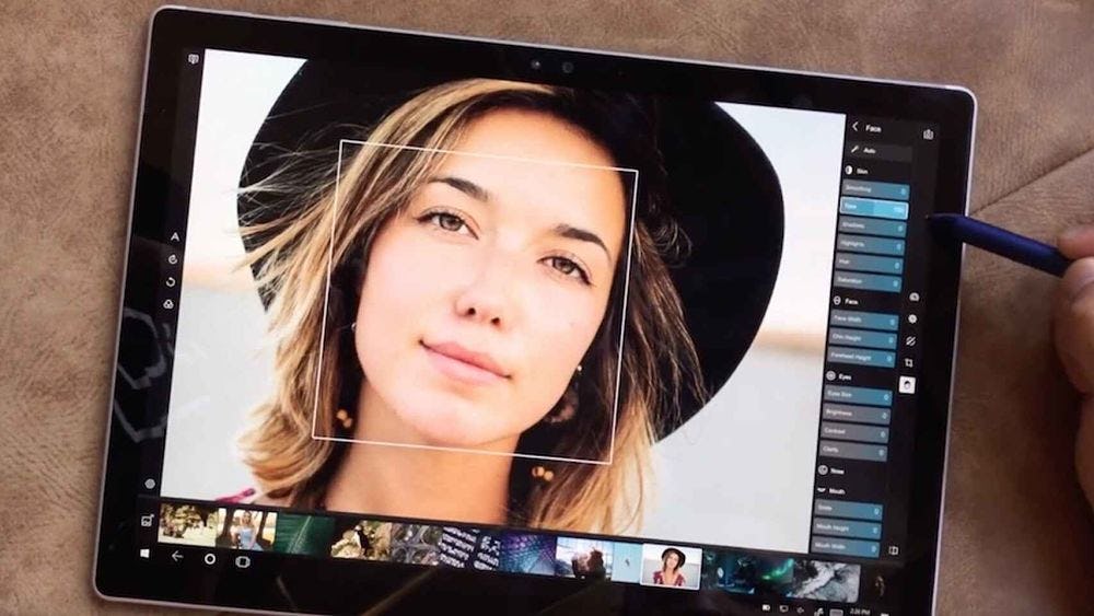 app Polarr en tablet