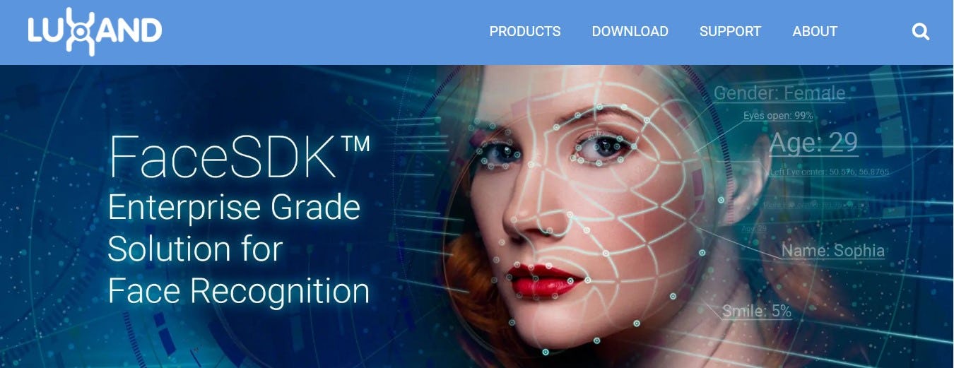 Aplicación de reconocimiento facial FaceSDK