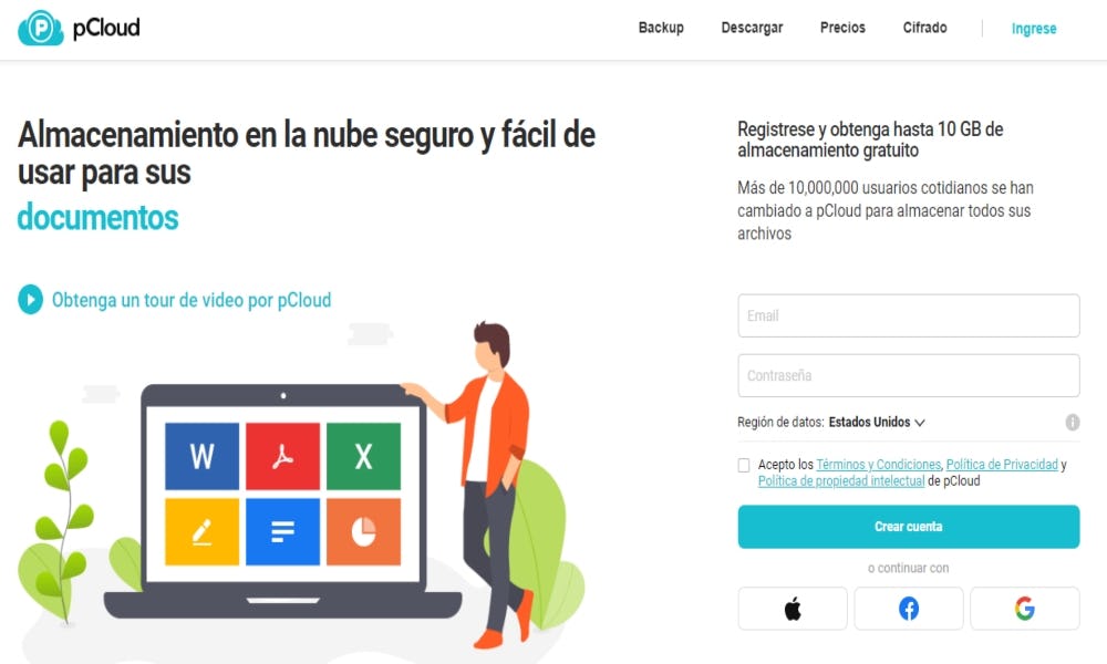 pCloud demostrando la importancia de un software de productividad