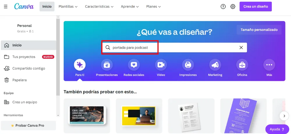 Canva portada para podcast