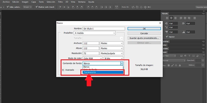 fondo transparente para hacer emoji con Photoshop
