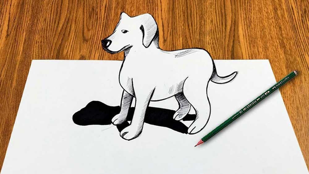 dibujar un perro en 3D