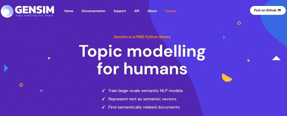 gensim libreria de python mas utilizada