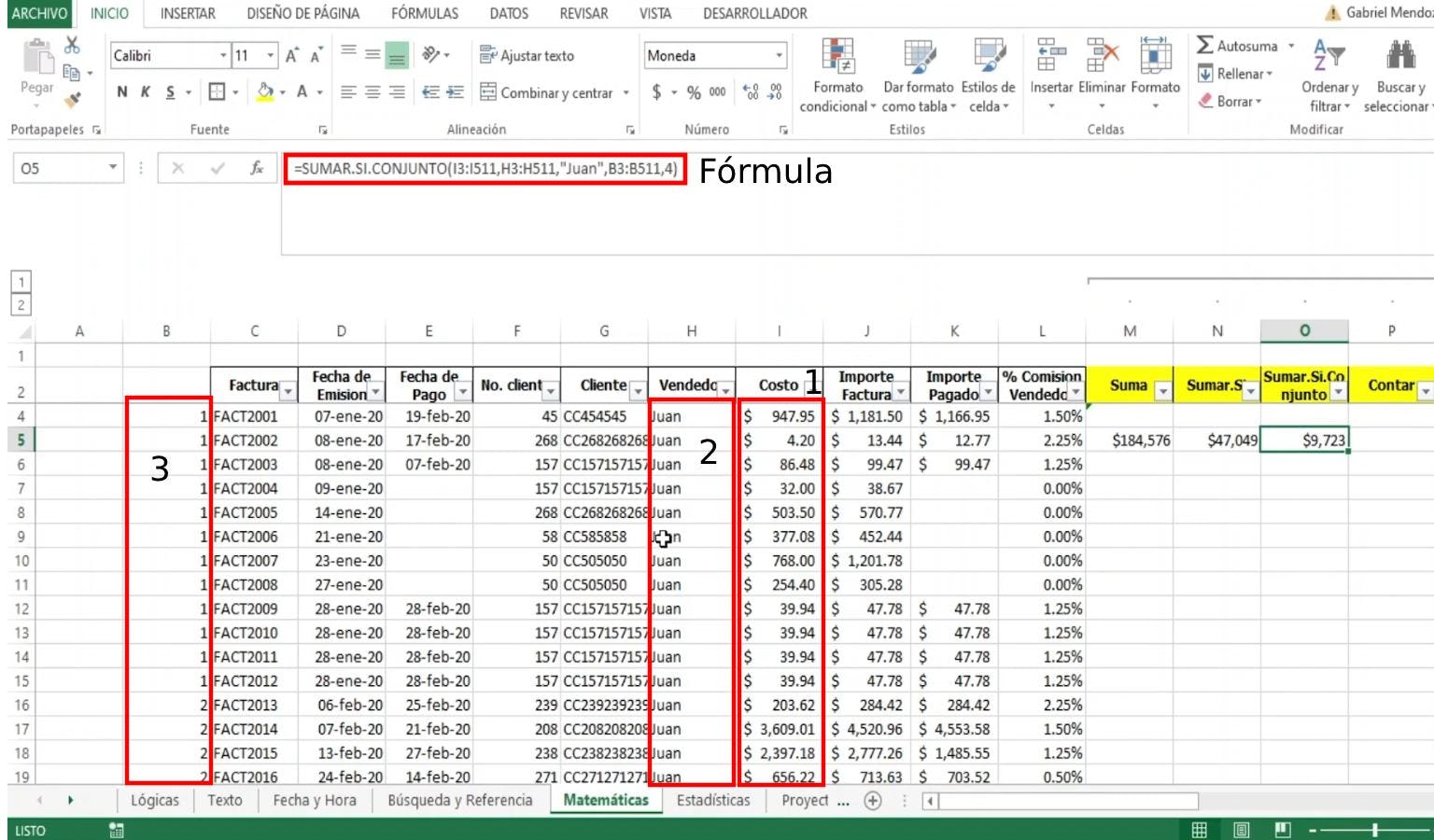Ejemplos SUMAR.SI.CONJUNTO