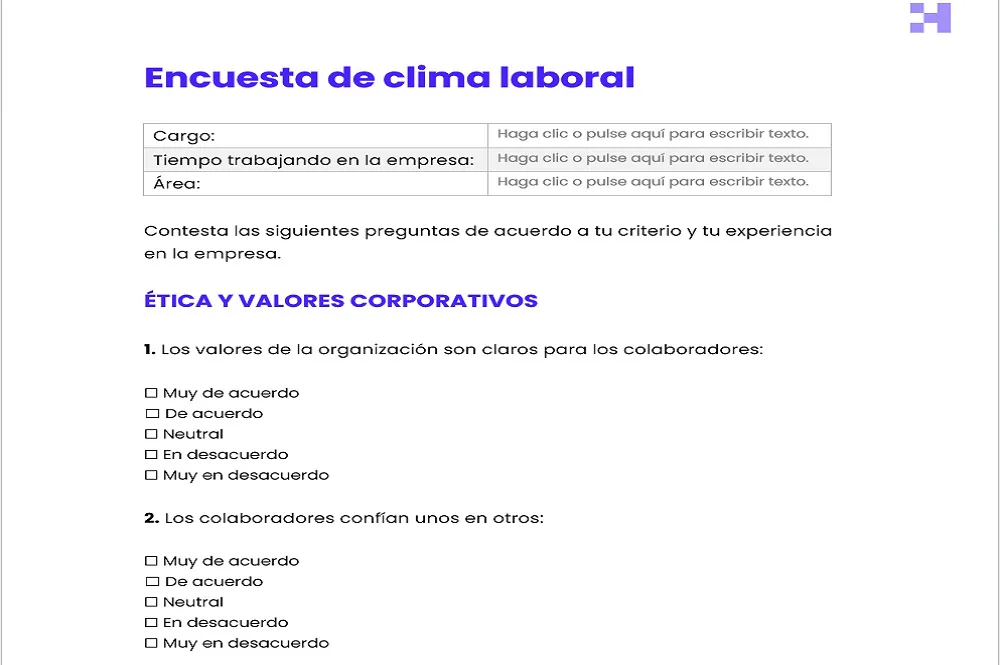 encuesta de clima laboral