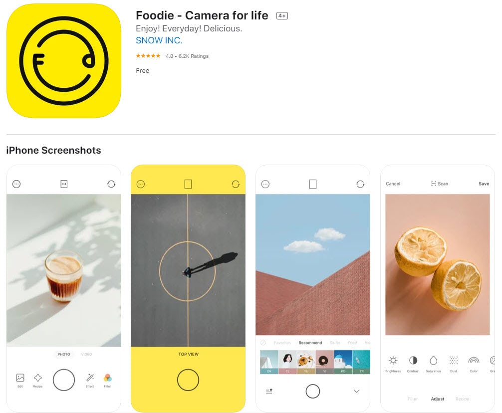 Foodie: la mejor app para editar fotos de comida