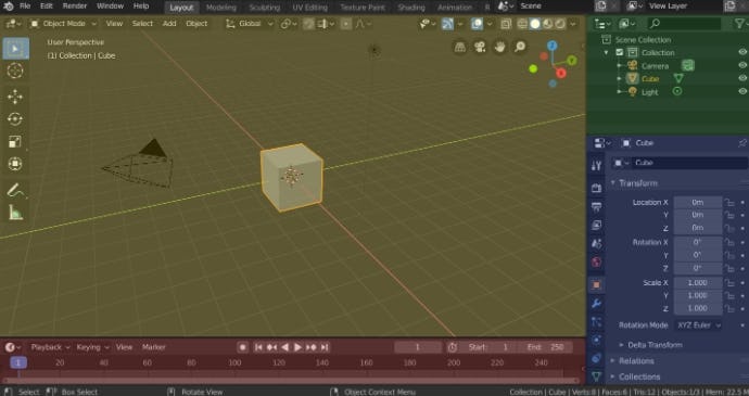 Blender interfaz