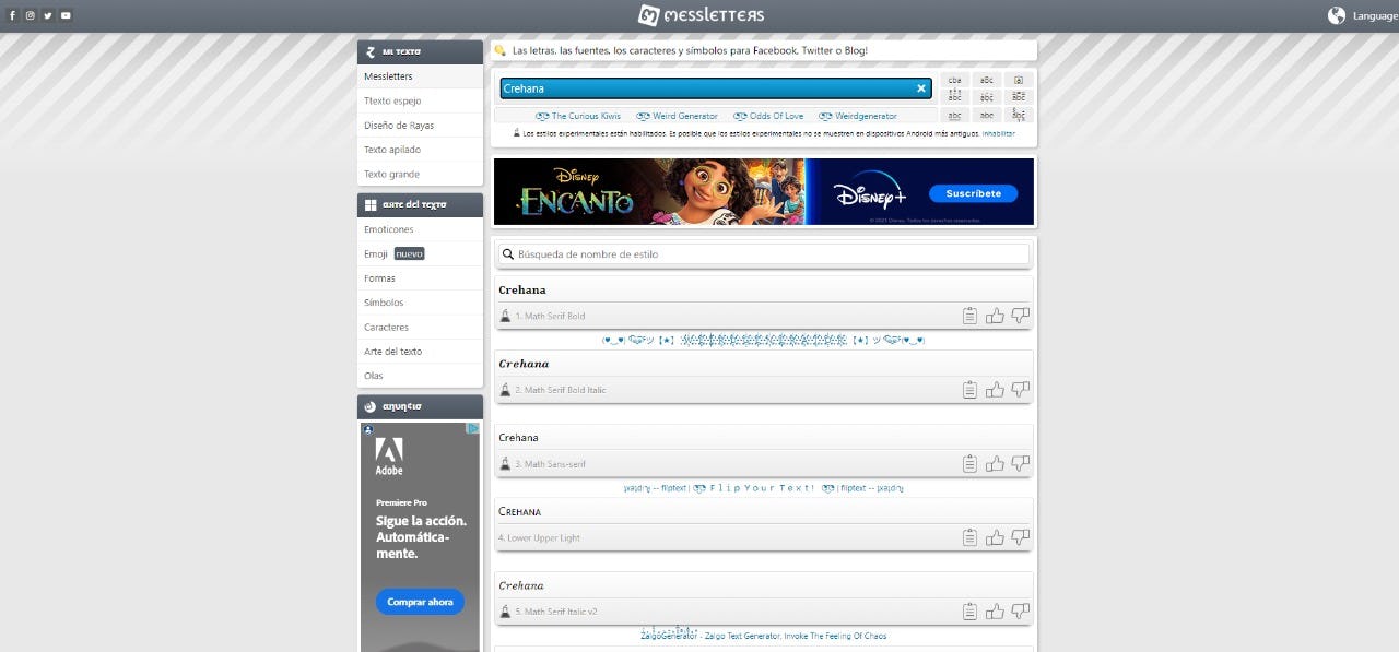 Messletters conversor de letras