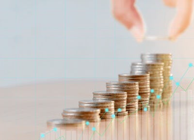 Representación de rendimientos y rentabilidad con monedas