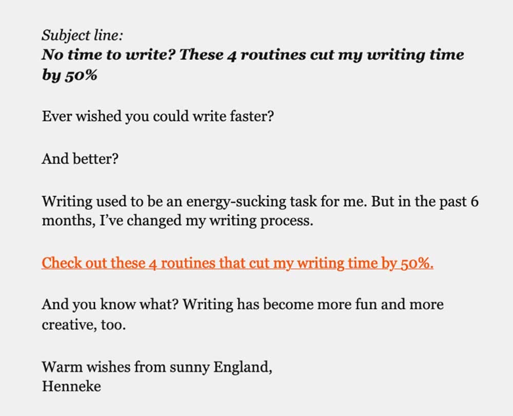 Ejemplo de newsletter enchanting marketing