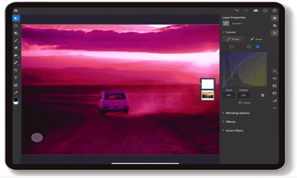 Curvas como una de las herramientas actualizadas de Adobe