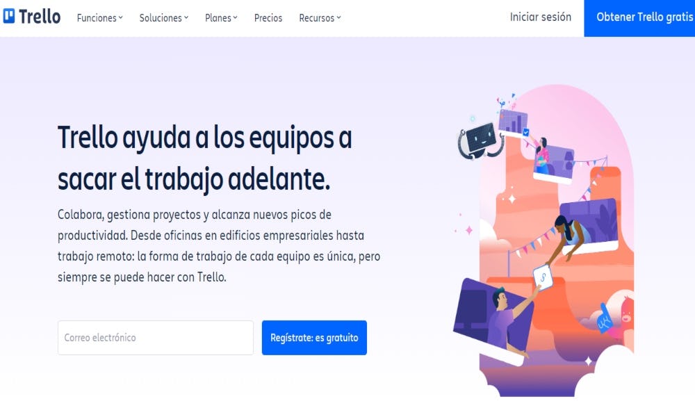 Trello dentro de los 10 ejemplos de software de productividad