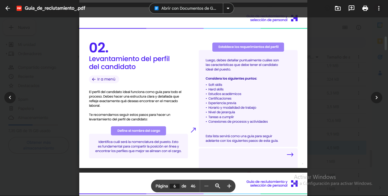 perfil candidato ebook Guía de Reclutamiento elaborador por Crehana