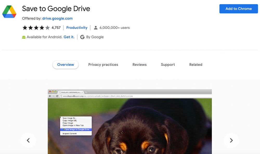 extensión Save to Google Drive