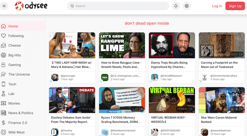 odysee plataformas videos