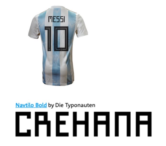 Tipografía de camisetas de fútbol: equipos y jugadores