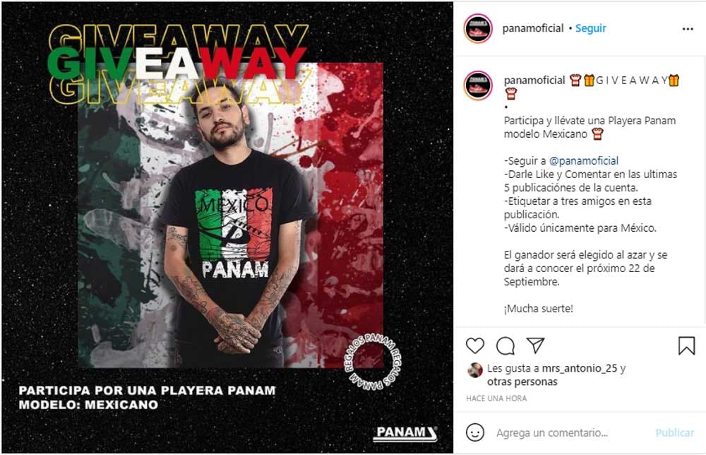 giveaway de una playera