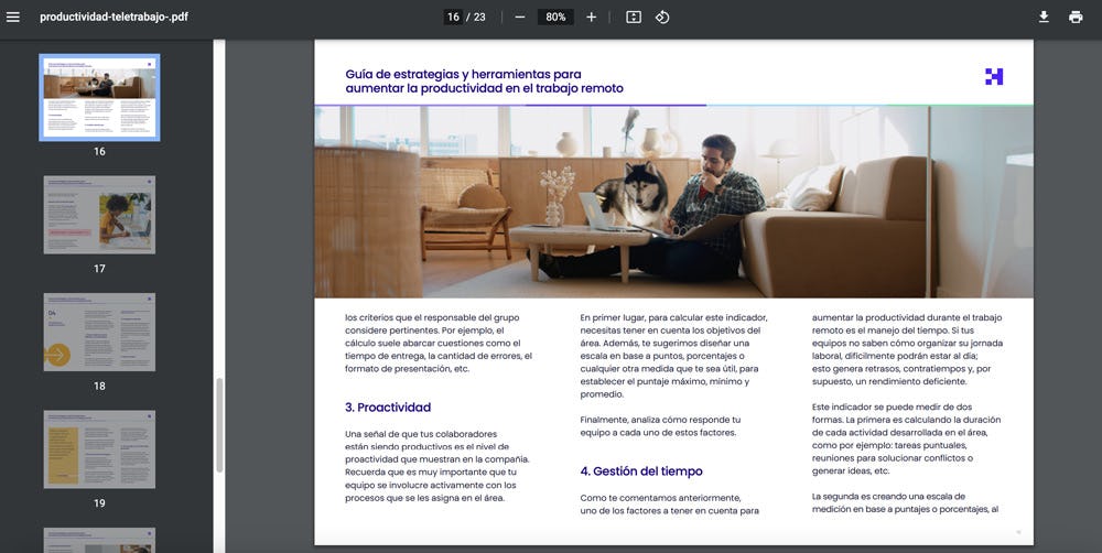 Ebook sobre cómo aumentar la productividad en el teletrabajo
