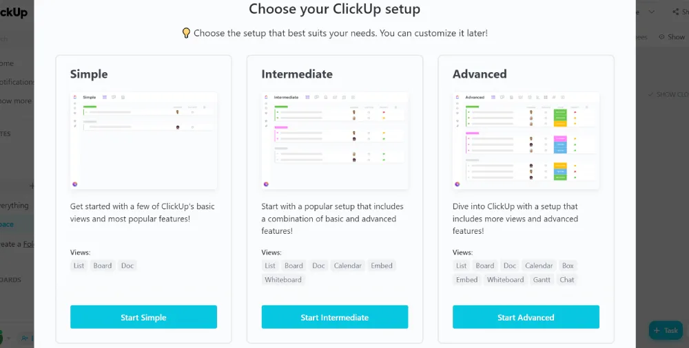 Paso 8 para crear una cuenta en ClickUp