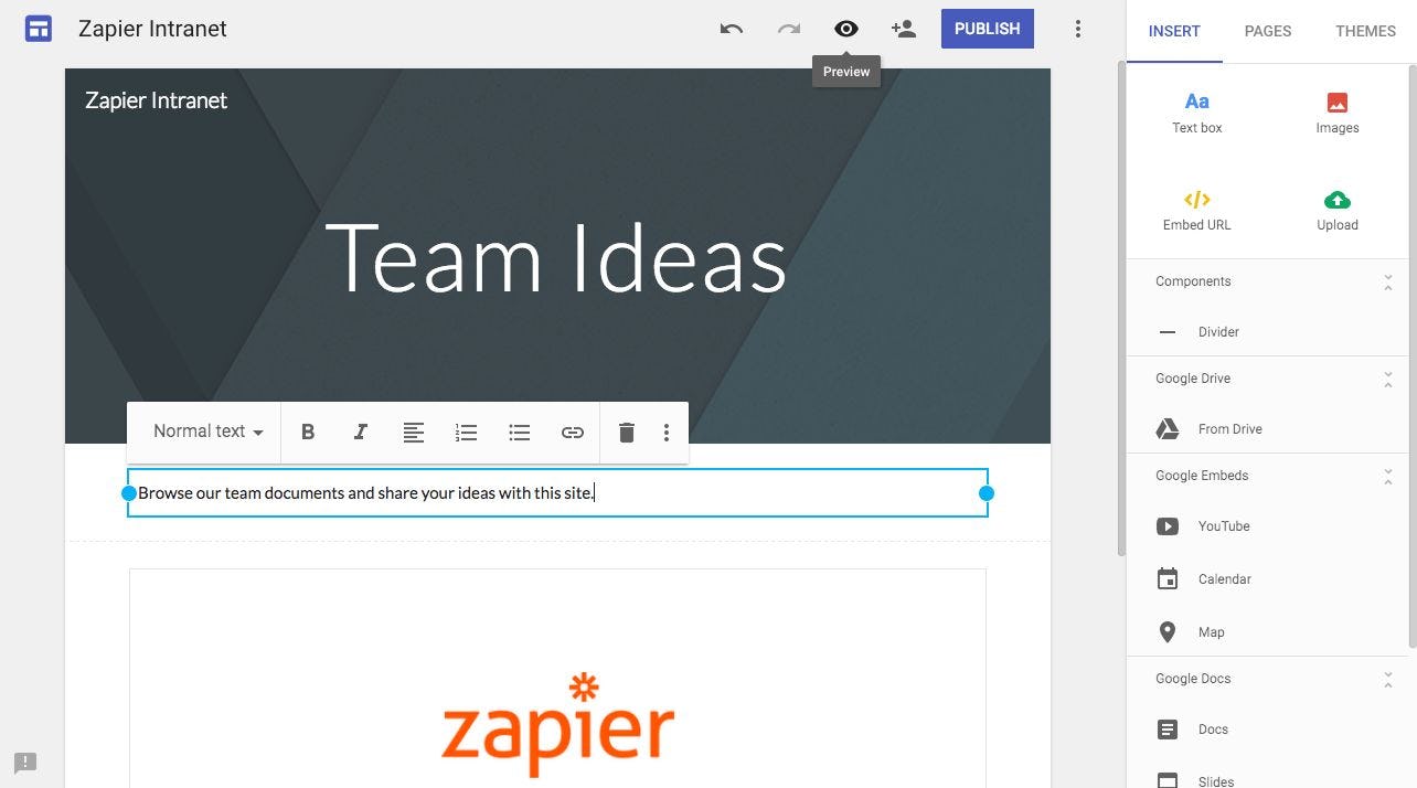 google sites web