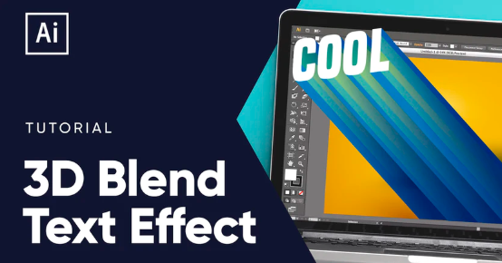 3D Blend Text Effect en Adobe Illustrator