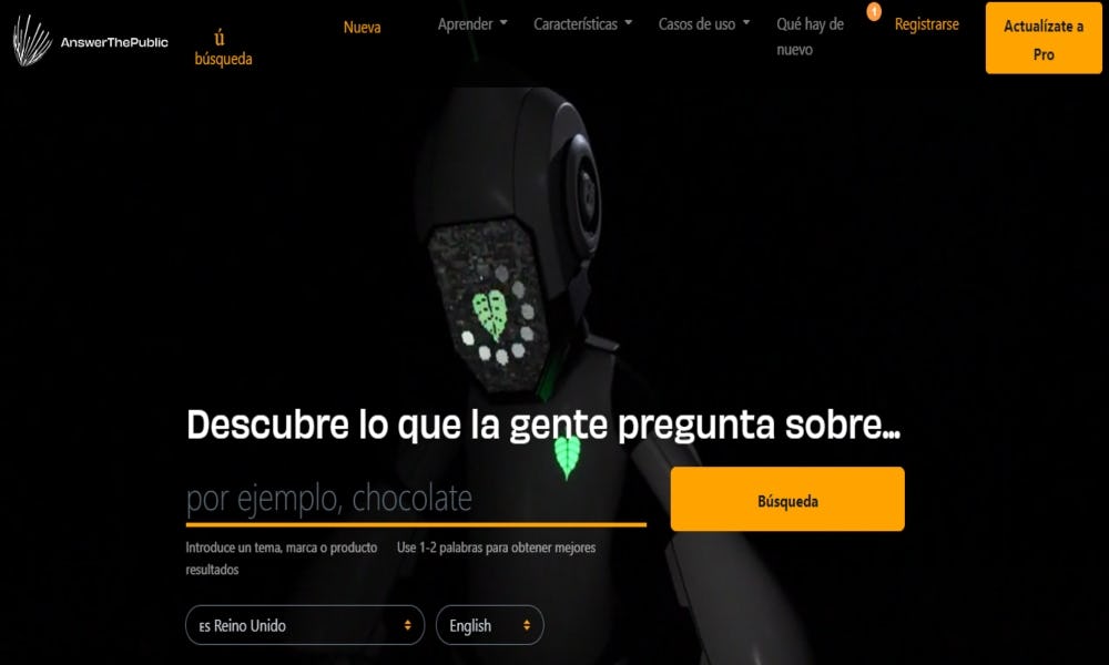 Answer the Public como una de las mejores herramientas para keyword research