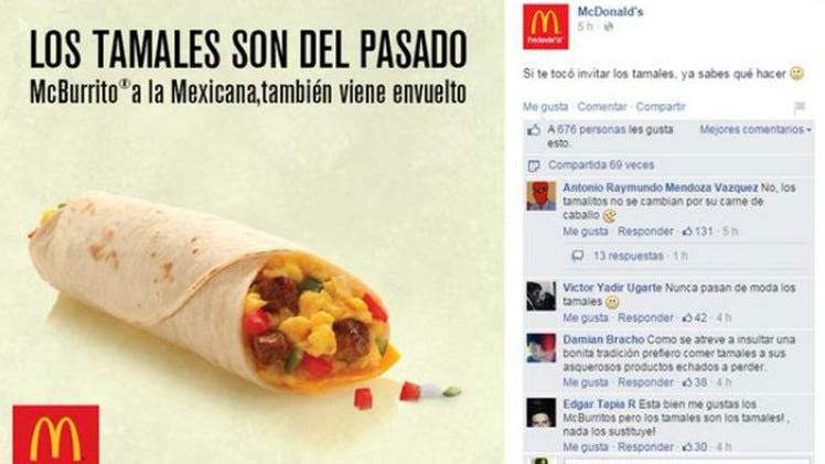 McBurritos polémica tamales