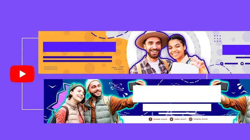 Banner de YouTube para vlog de viaje