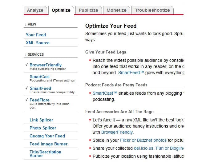 optimize your WordPress page with Feedburner