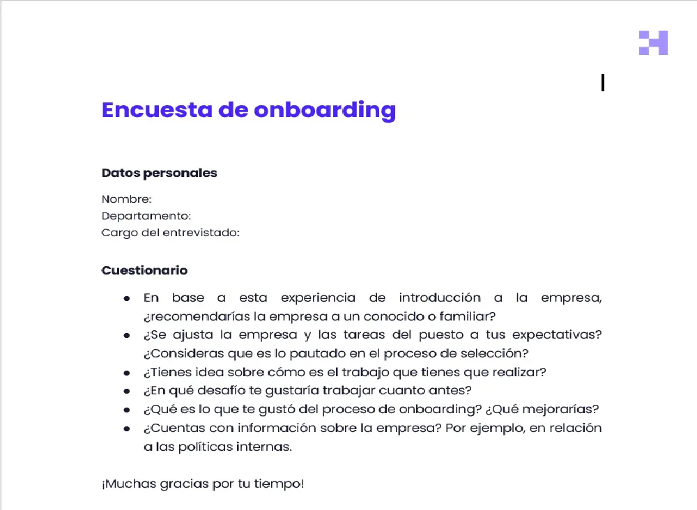 encuesta de onboarding